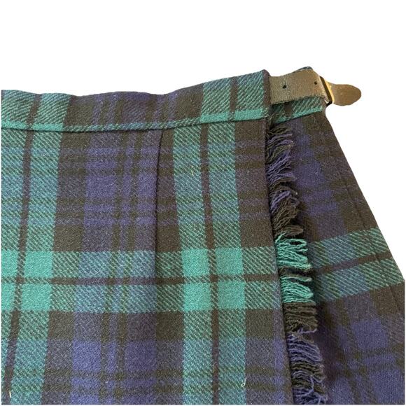 Vtg Laird Portch of Scotland Black Watch Tartan Plaid Wrap Skirt Wool Waist 28” - Picture 5 of 11